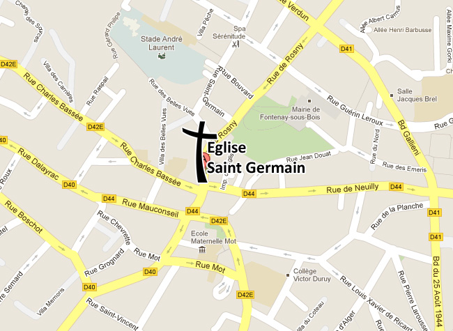 Eglise Saint Germain sur Google Map